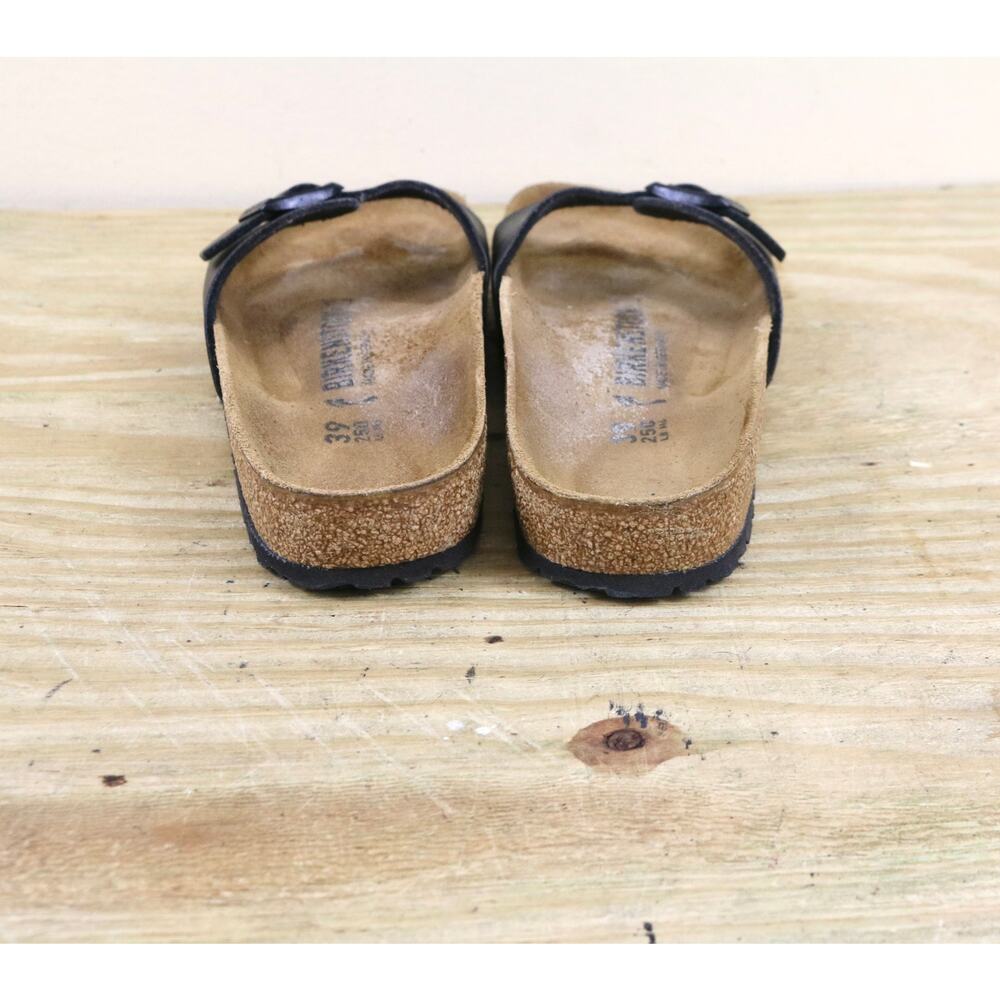 Birkenstock Sandals 8 Narrow Madrid sandals Black Birko-Flor Slides Buckle Shoes - Picture 3 of 6